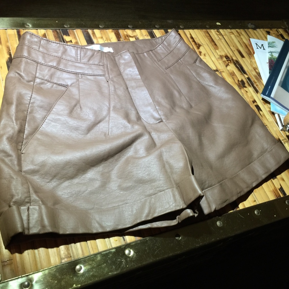 LC Faux Leather High-Waisted Shorts